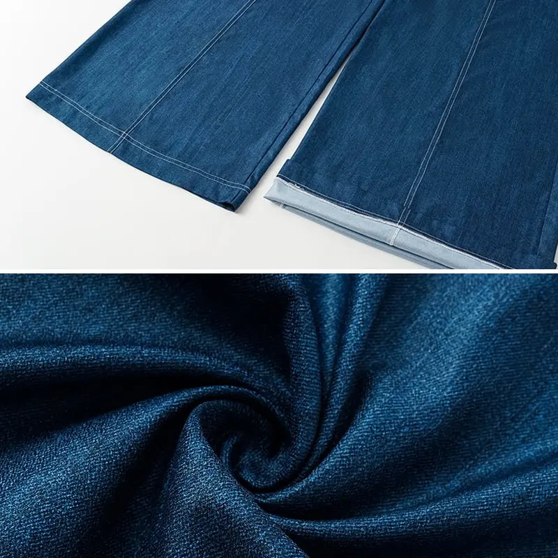 3D Flower Denim Printed Women Dress.