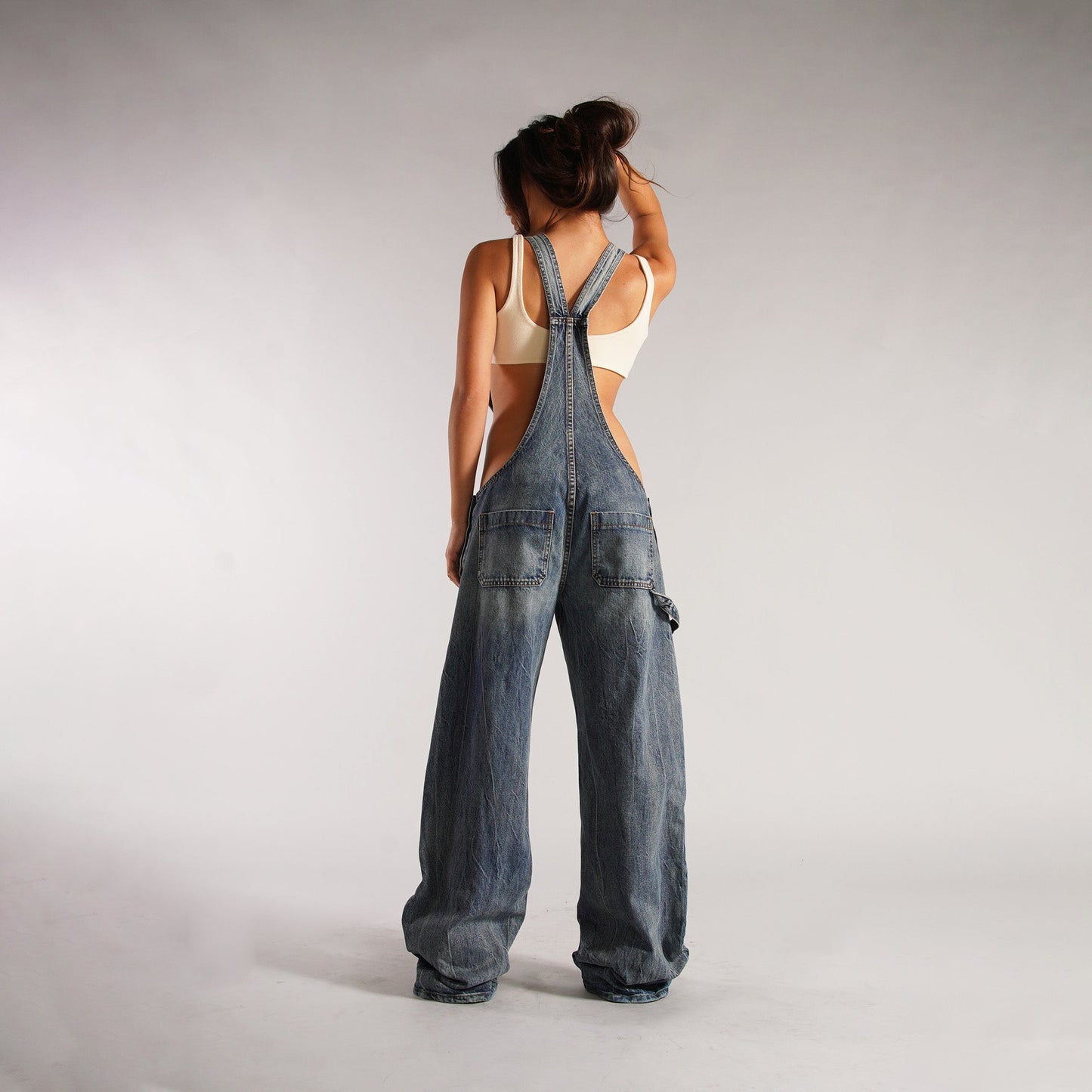 Overalls Backless Vintage Full Length Jeans.