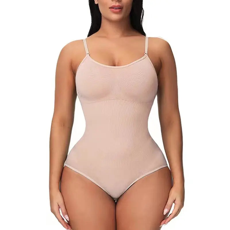 V Neck Spaghetti Strap Bodysuit.