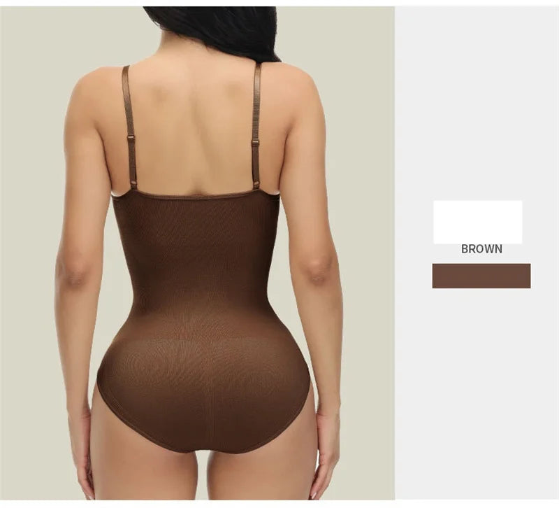 V Neck Spaghetti Strap Bodysuit.