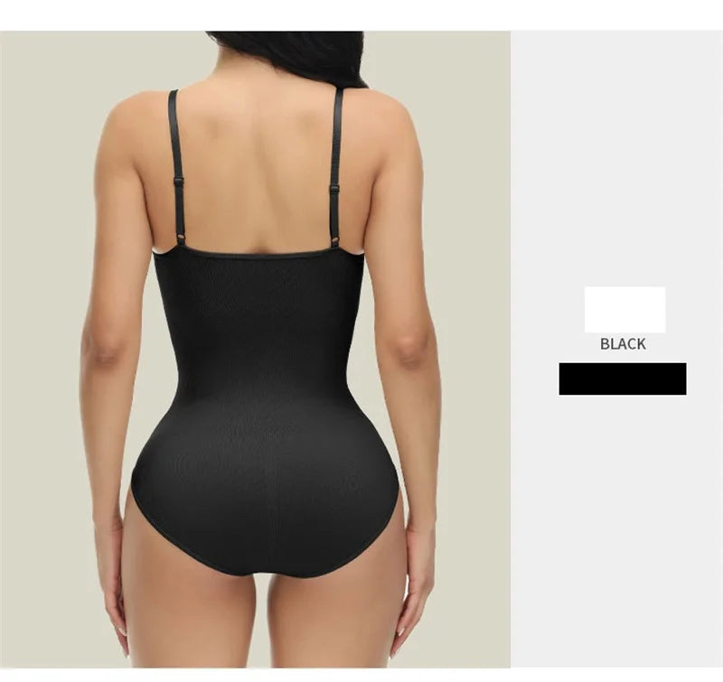 V Neck Spaghetti Strap Bodysuit.