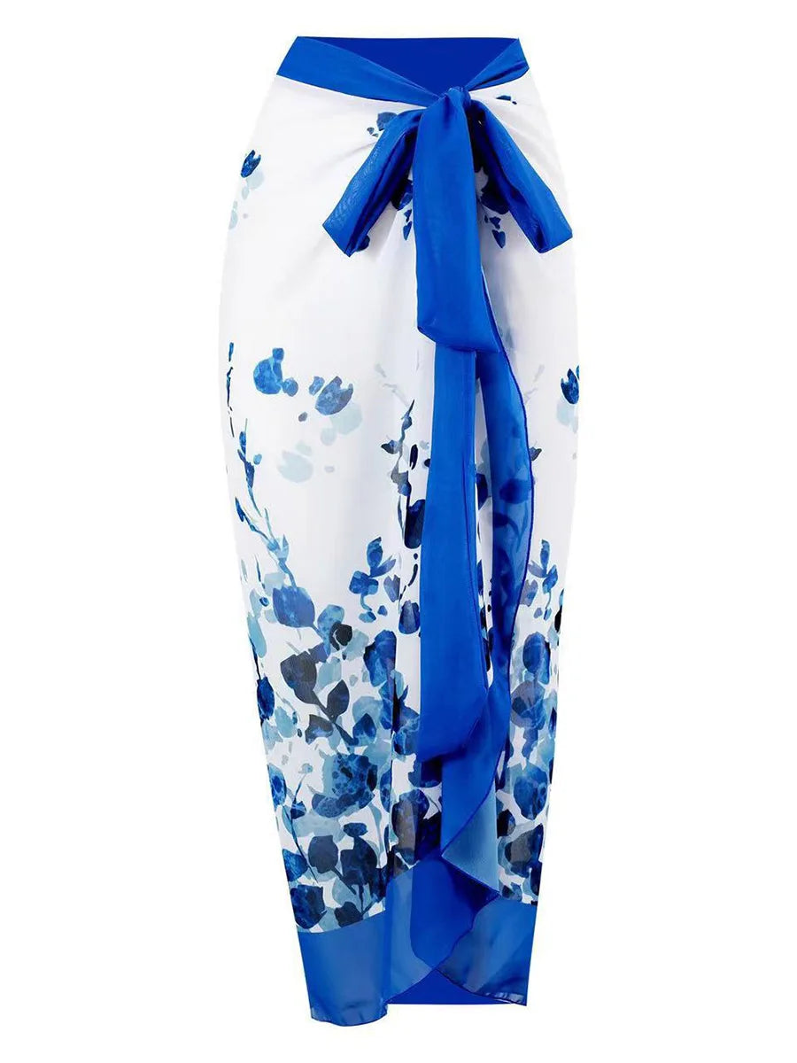 One Piece Swimsuit & Vent Skirt Padded Women Bathing Suit