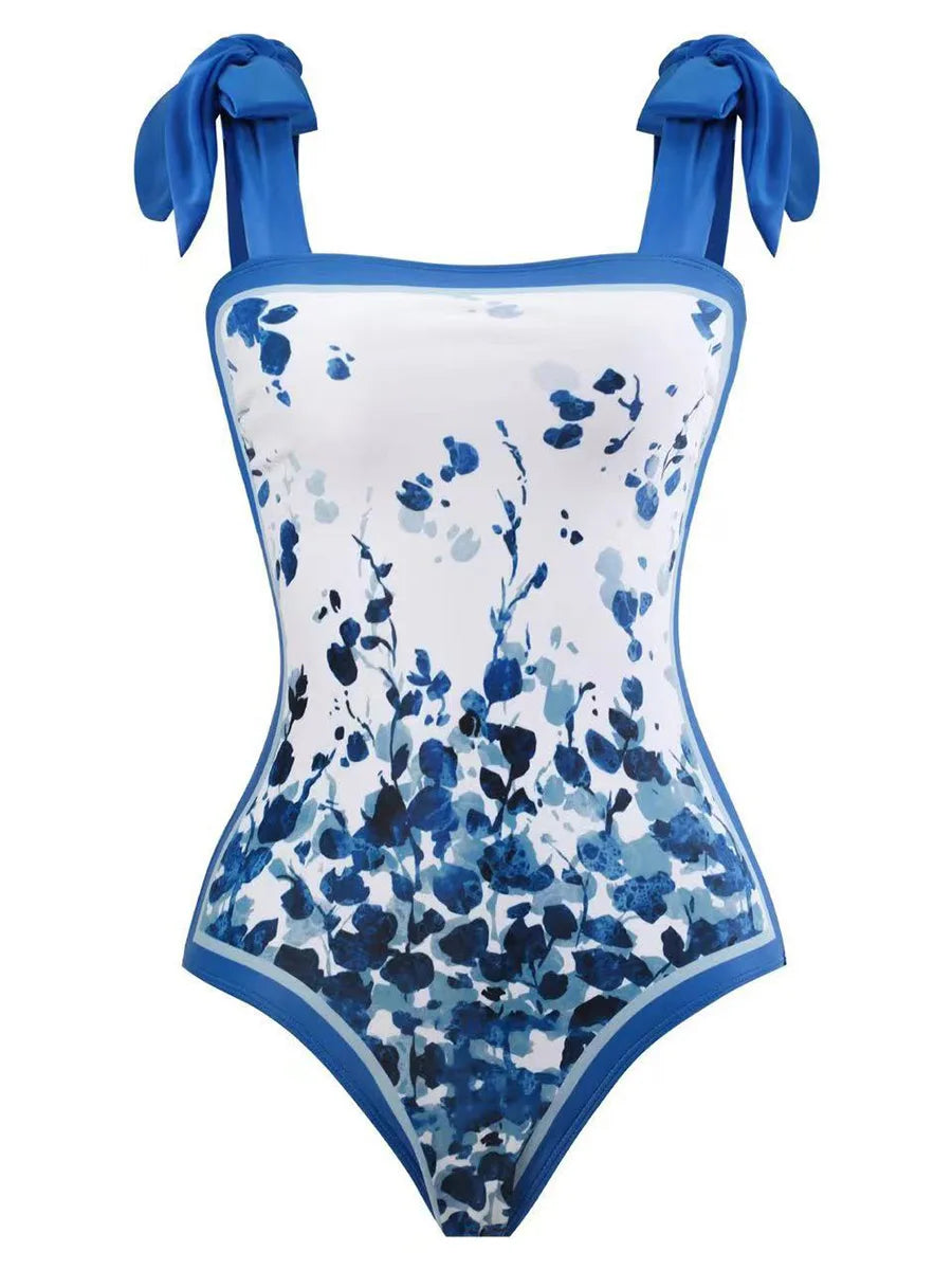 One Piece Swimsuit & Vent Skirt Padded Women Bathing Suit