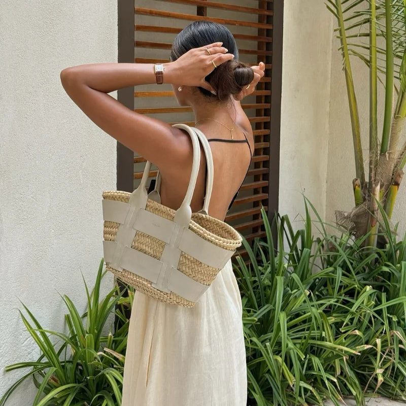 Contrasting Color Out Sling Maxi Dress Women Backless Loose Dresses.