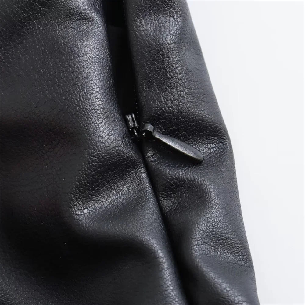 women's sleeveless vest strapless leather pleated underwear.