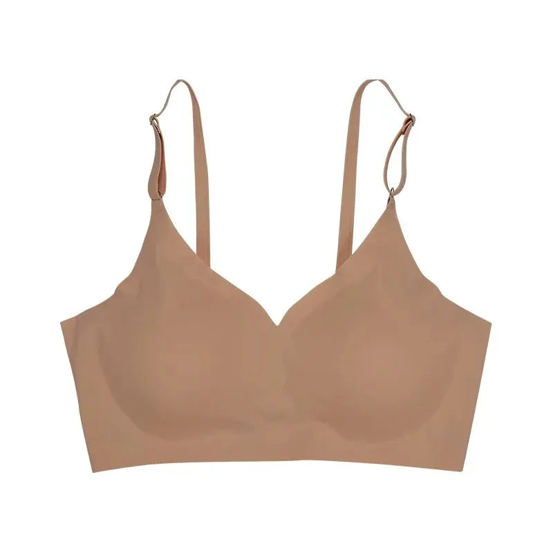 Seamless Wireless Bras, Soft & Comfy Solid Bra With Removable Pads, Women's Lingerie & Underwear