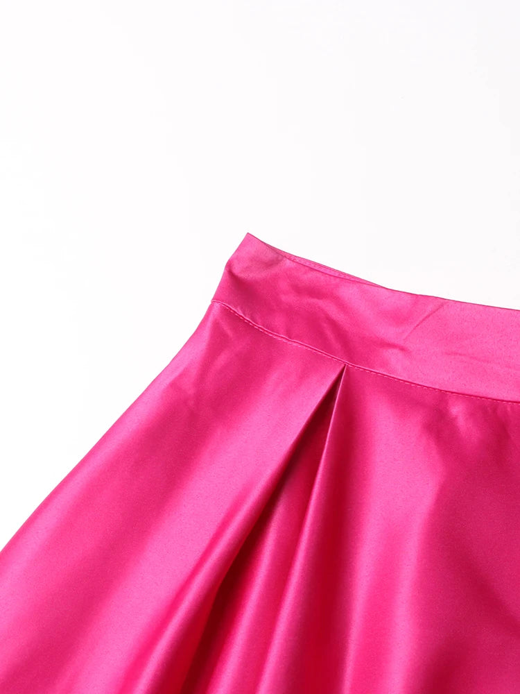 Two Piece Sets, Stand Collar Short Sleeve Spliced Sequins Tops High Waist Skirt Chic.