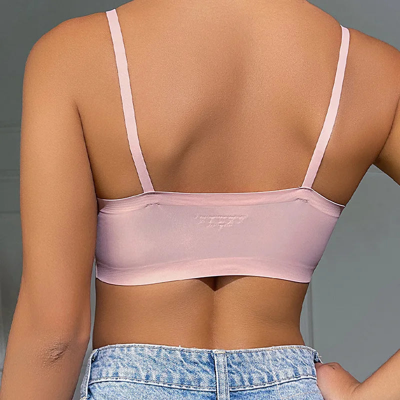 Seamless Wireless Bras, Soft & Comfy Solid Bra With Removable Pads, Women's Lingerie & Underwear