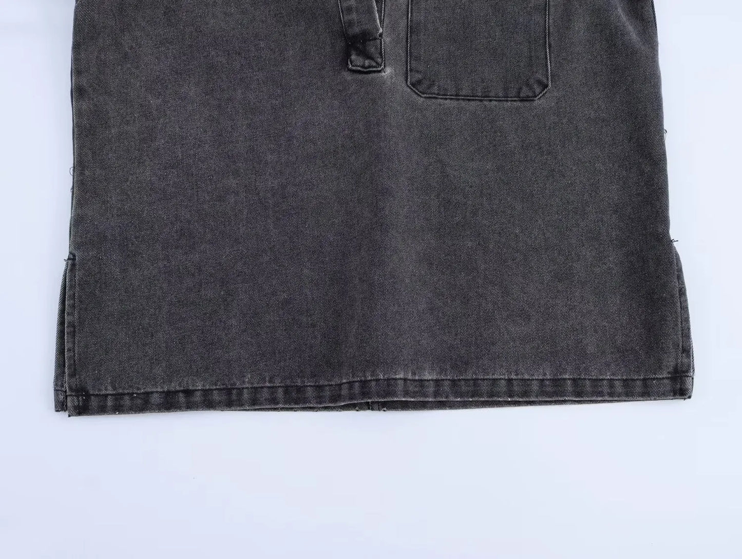 Vintage Denim Long Sleeve Coat Wide Leg Trousers.