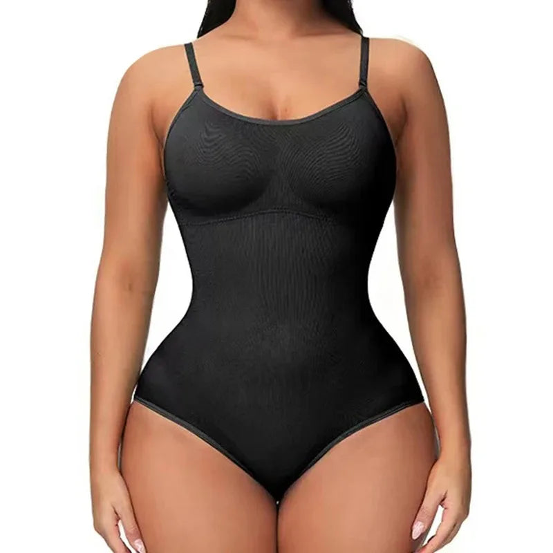 V Neck Spaghetti Strap Bodysuit.