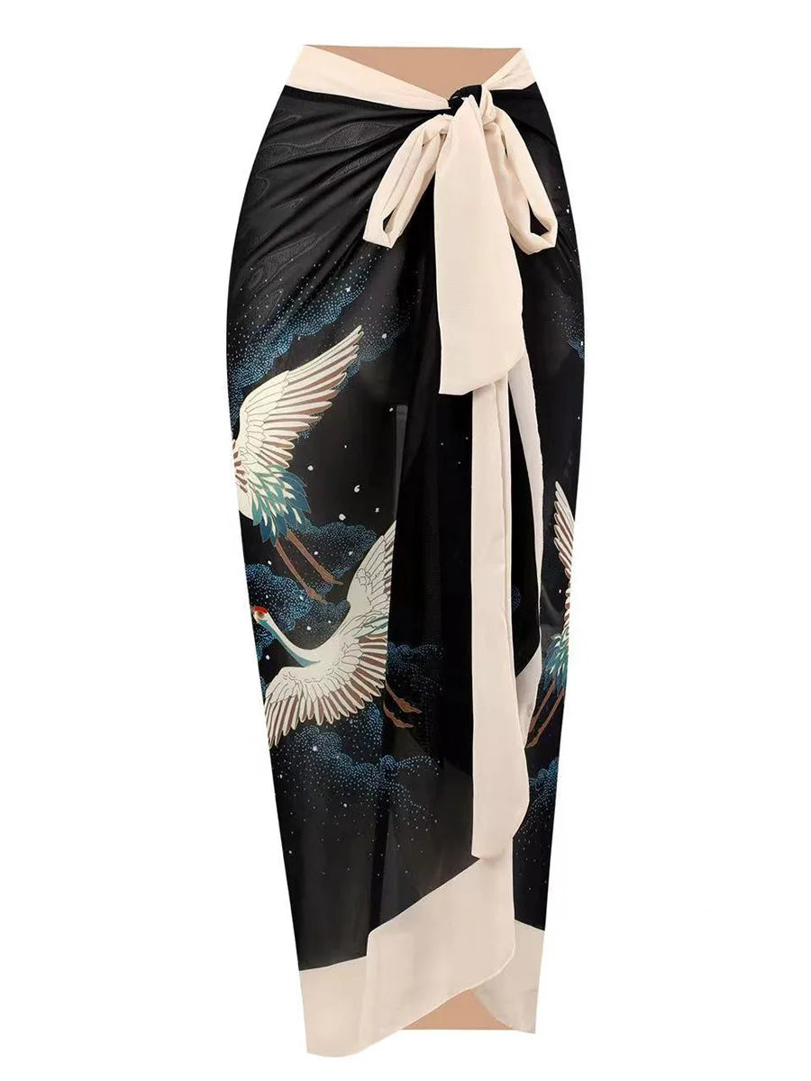 One Piece Swimsuit & Vent Skirt Padded Women Bathing Suit