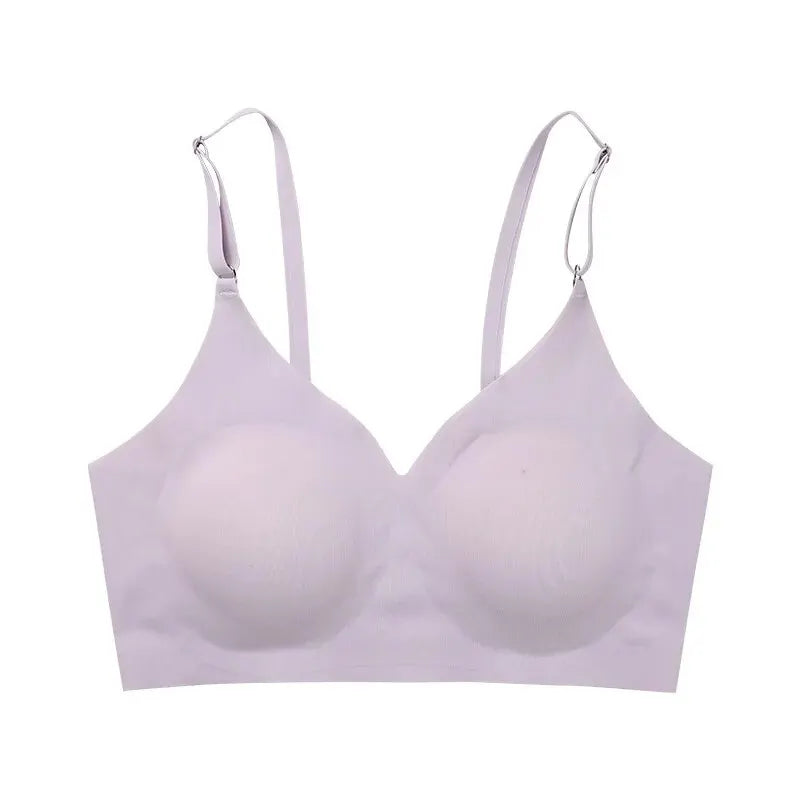 Seamless Wireless Bras, Soft & Comfy Solid Bra With Removable Pads, Women's Lingerie & Underwear