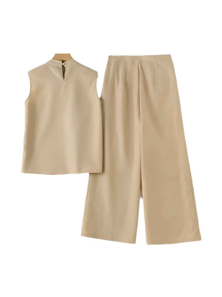 Elegant 2 Pieces Sets, Tank Top and Wide Leg Pant.