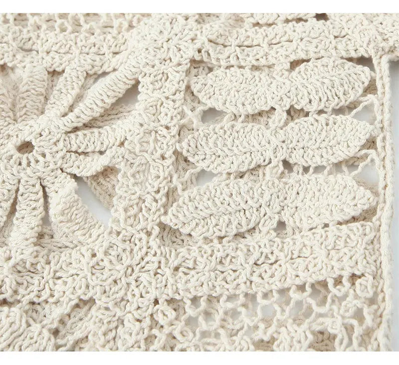 Flower Hollow Out Crochet Knitted Suit