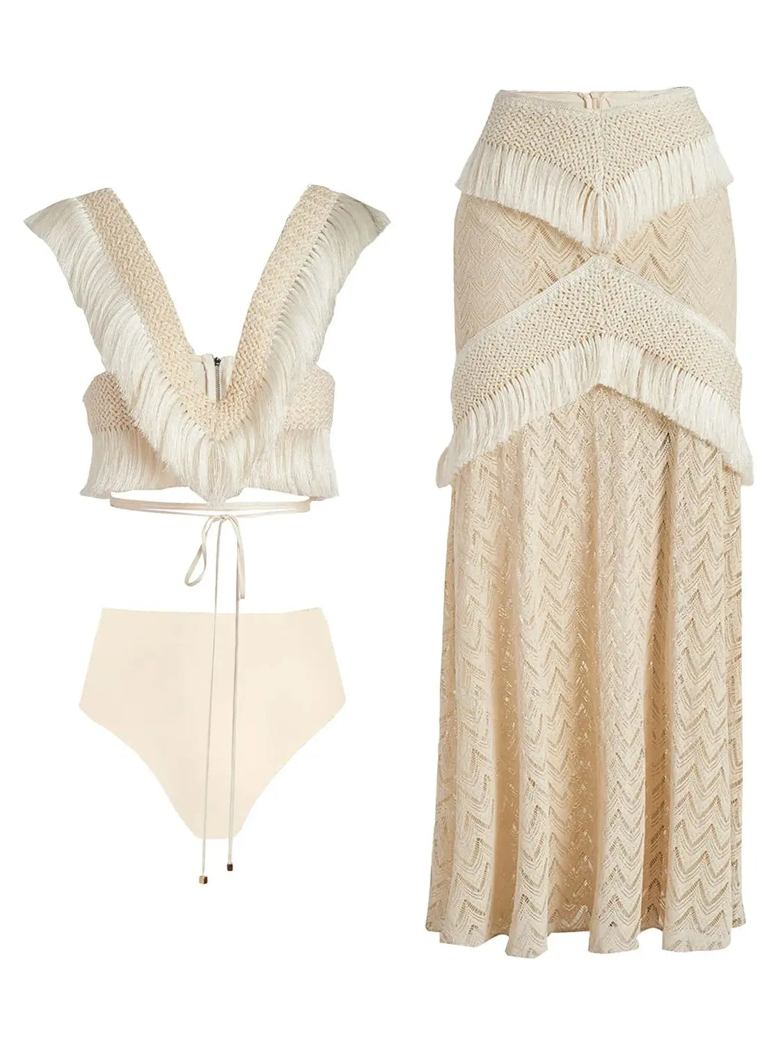 Tow Piece Sleeveless ,V Neck top And Slit Skirt.
