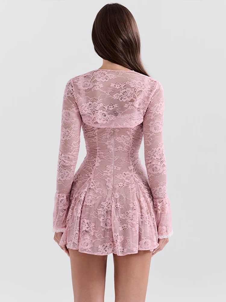 A-line High Waist Pleated Elegant Dress.
