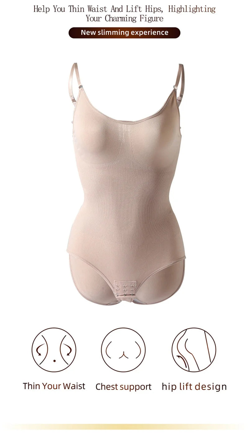 V Neck Spaghetti Strap Bodysuit.