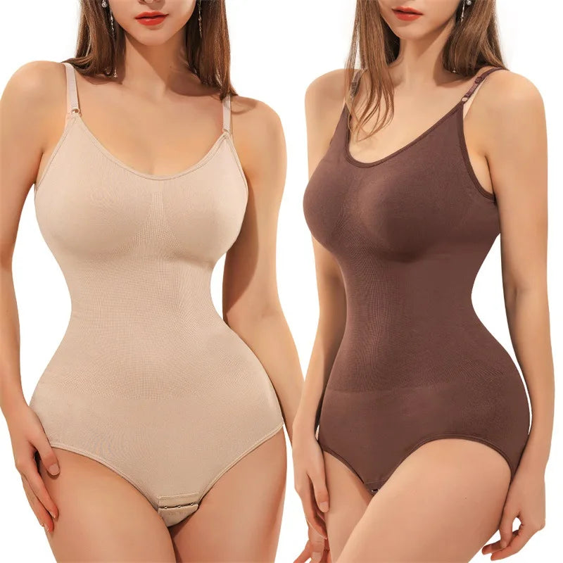 V Neck Spaghetti Strap Bodysuit.
