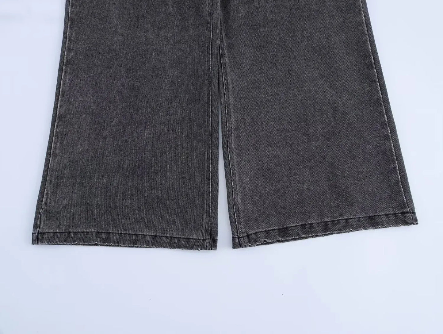 Vintage Denim Long Sleeve Coat Wide Leg Trousers.