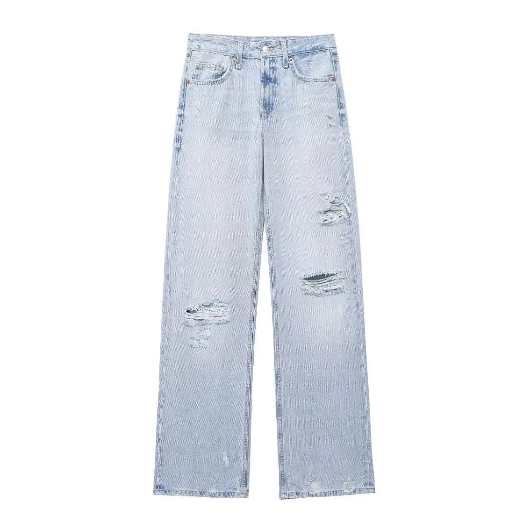 Blue Ripped Denim Jeans.