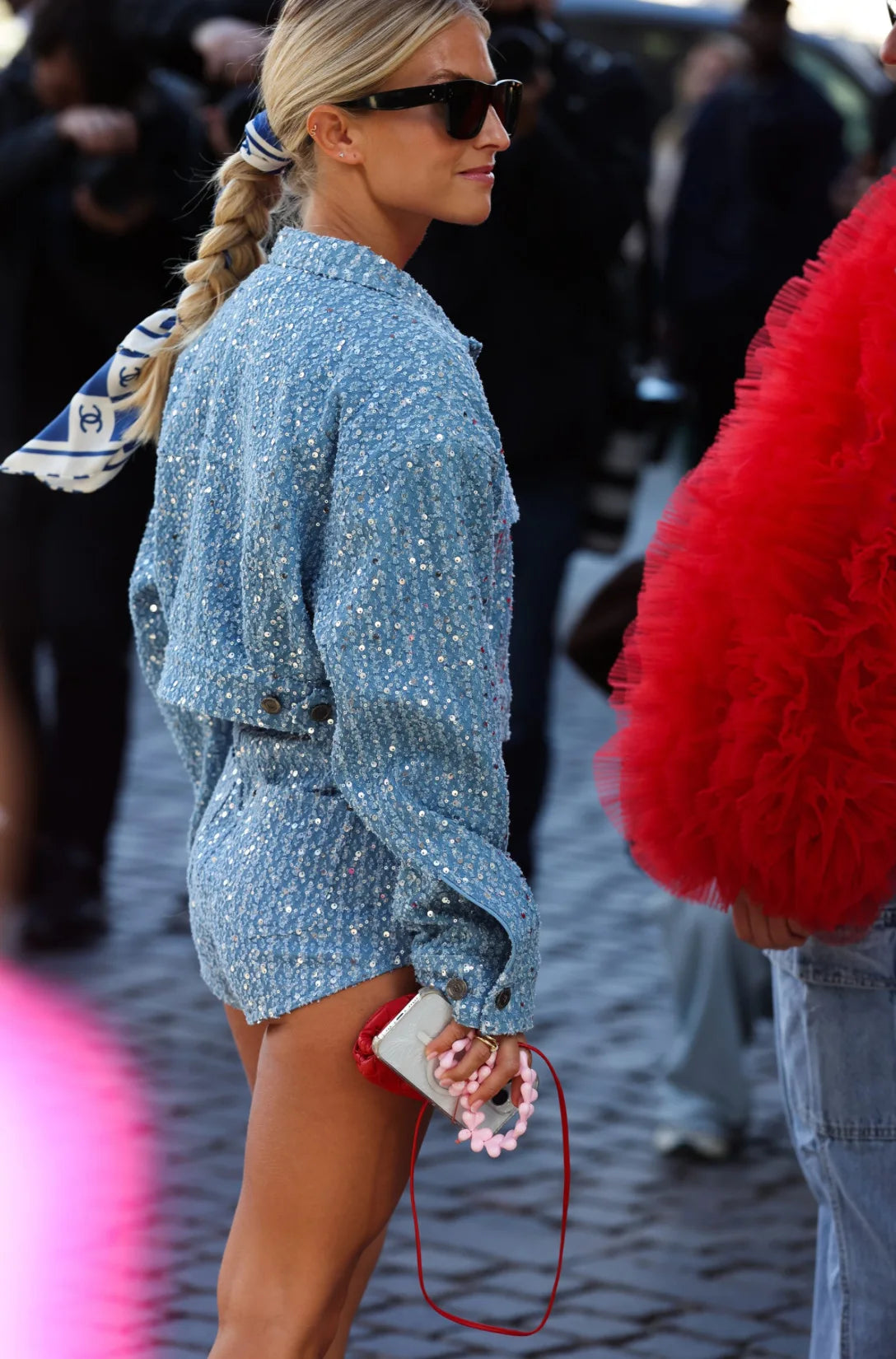 New Arrival Denim Sequins Jackets Shorts