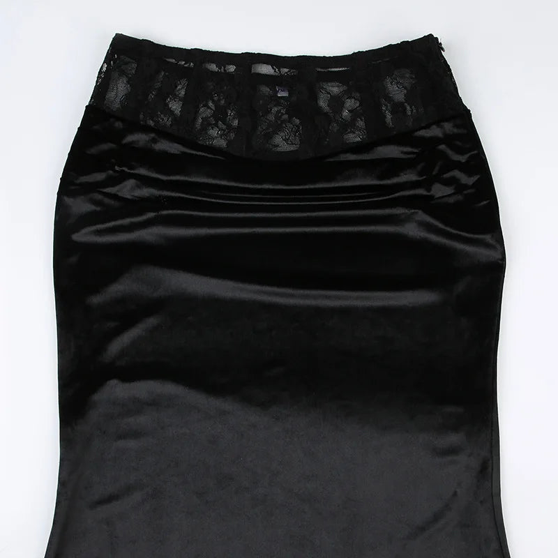 Lace Patchwork Long Skirt.