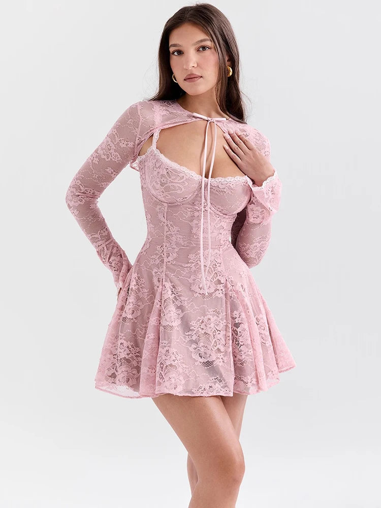 A-line High Waist Pleated Elegant Dress.