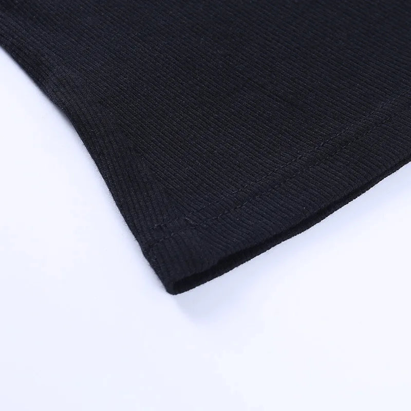 Women t-shirt Hollow Out Solid Black White Long Sleeve Knitted Tee Tops .