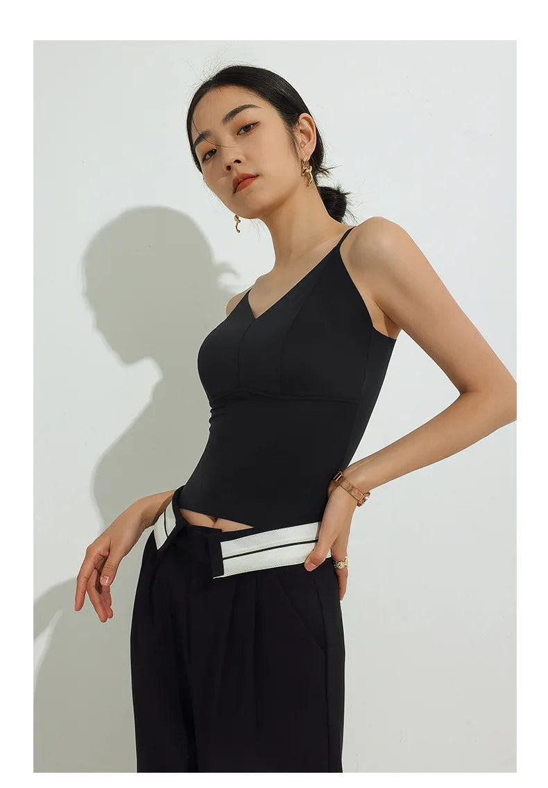 Women  Beautiful Back Underwear With Chest Pad Seamless Vest Elastic Slim Tank Tops