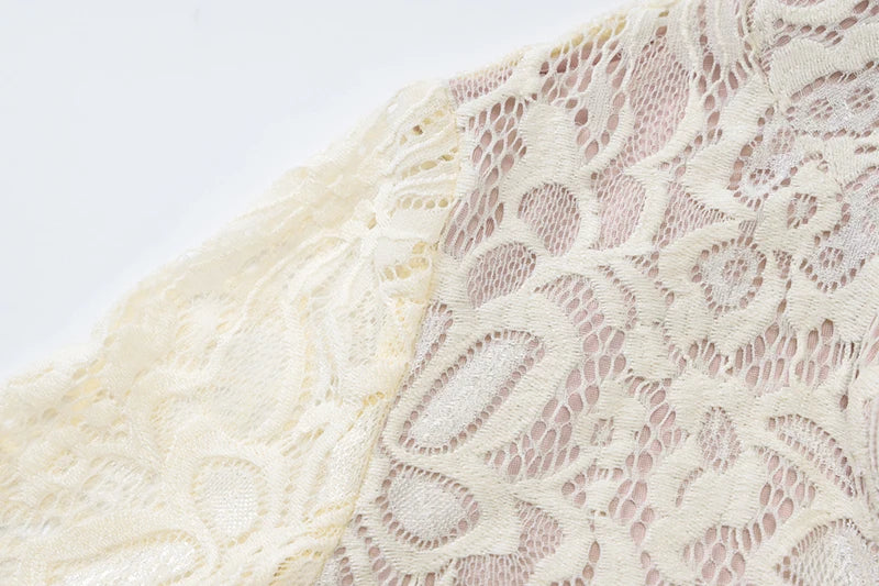 Vintage Long Sleeve Lace Mini Dress.
