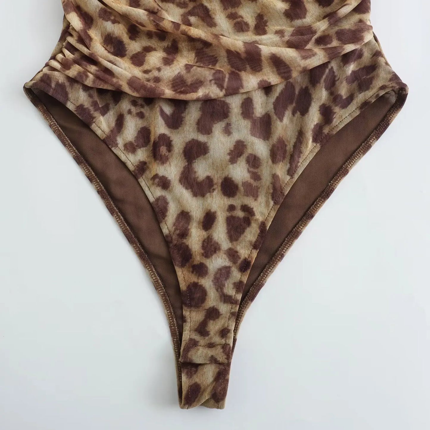 Mesh Leopard Print Bodysuit.