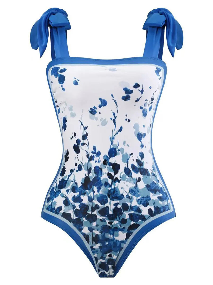 One Piece Swimsuit & Vent Skirt Padded  Women Bathing Suit