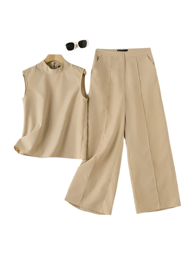 Elegant  2 Pieces Sets, Tank Top and Wide Leg Pant.