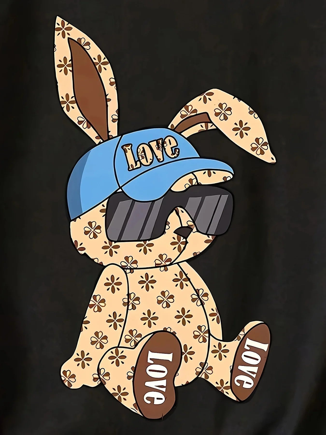 Plus sized Rabbit Graphic Print  T-Shirt Top.