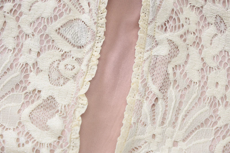 Vintage Long Sleeve Lace Mini Dress.