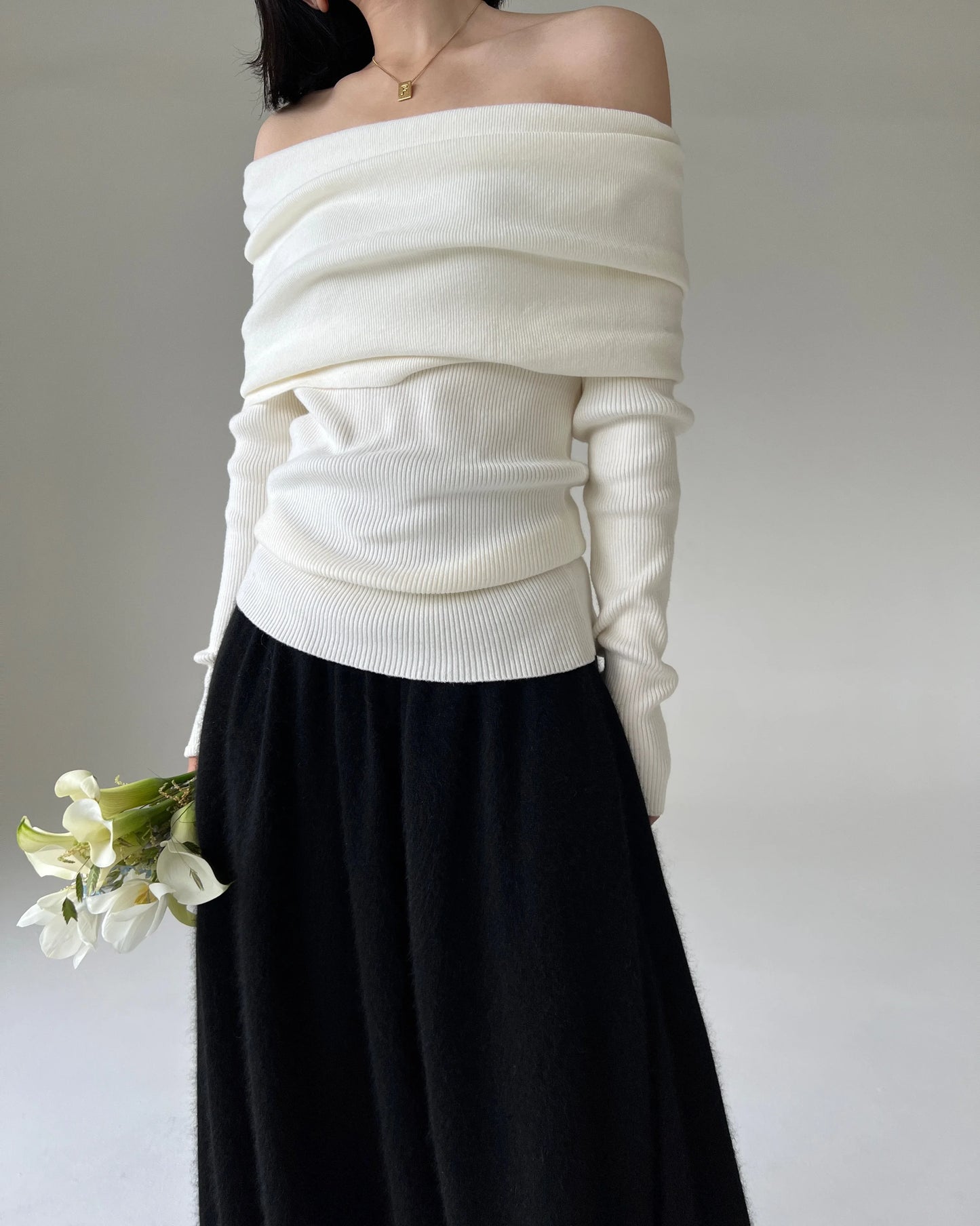 Chic, Soft, High Stretch Knitted Pullovers Top.