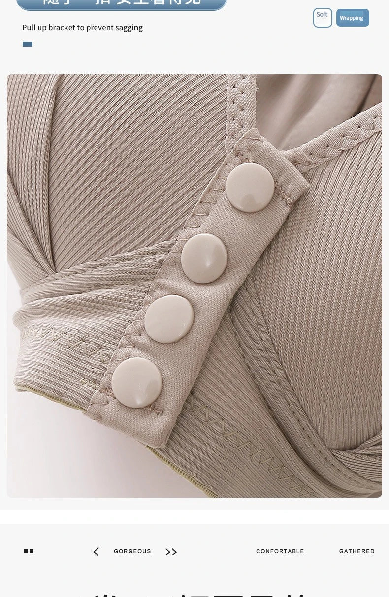 Front button bra underwear no underwire breathable comfortable traceless invisible hollow print adjustable@G102