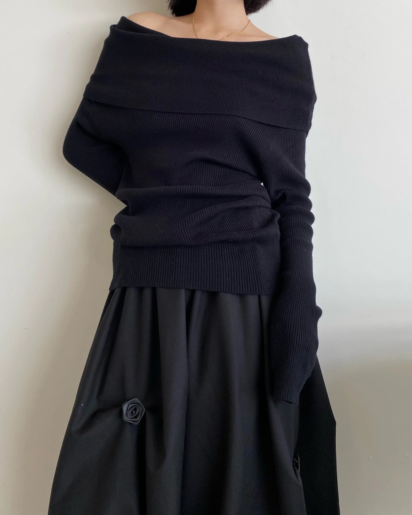Chic, Soft, High Stretch Knitted Pullovers Top.