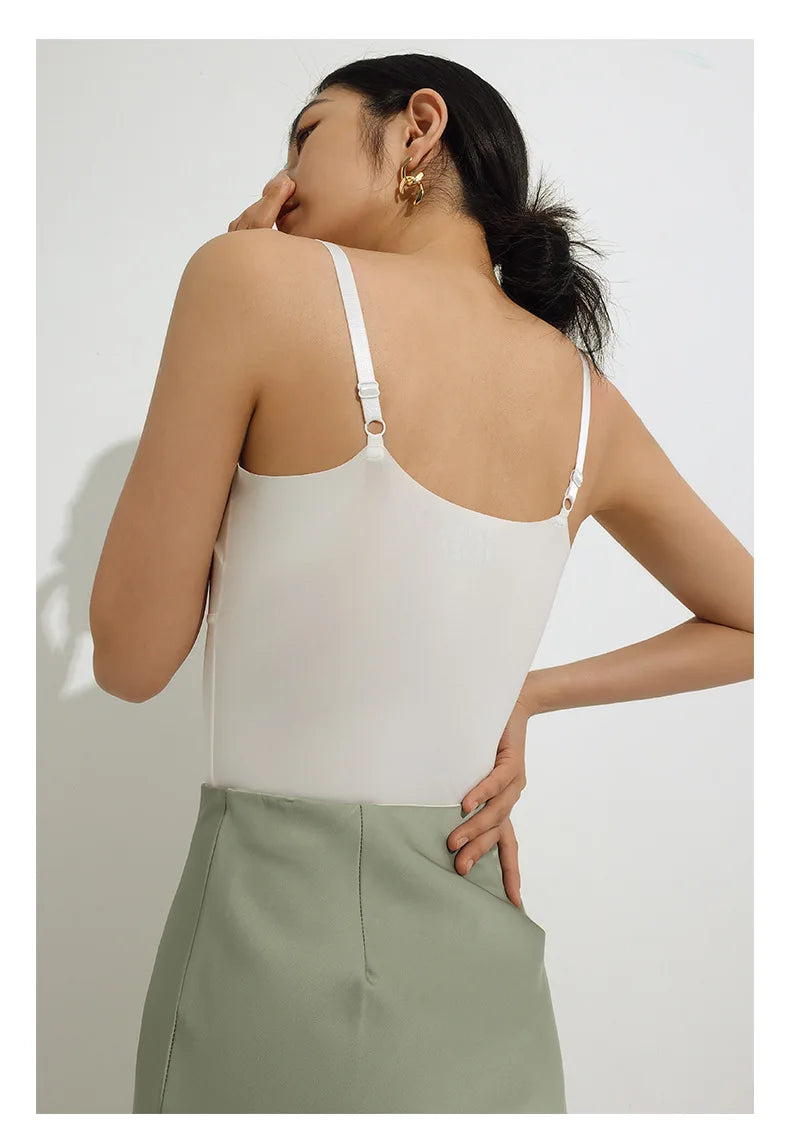 Women  Beautiful Back Underwear With Chest Pad Seamless Vest Elastic Slim Tank Tops