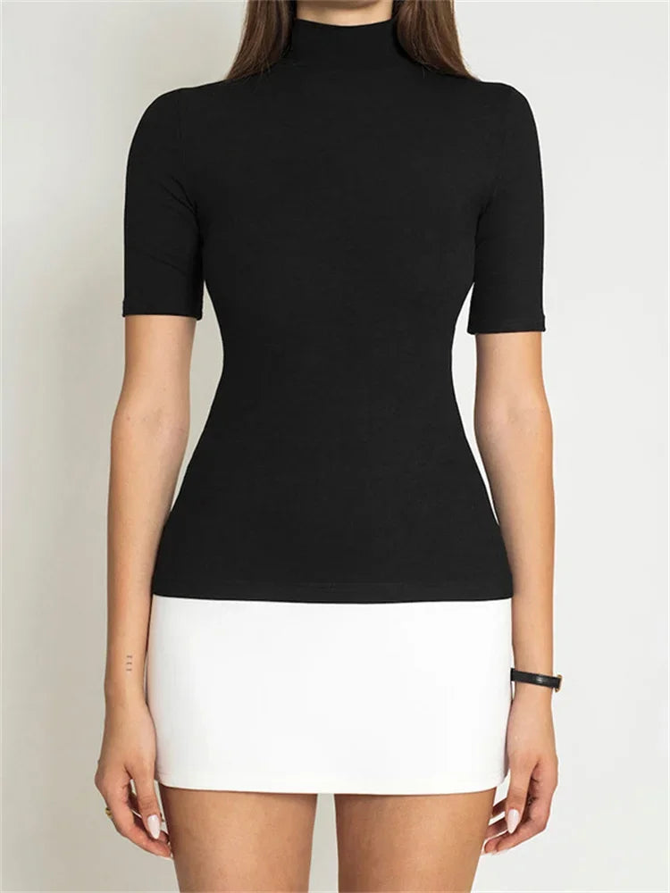 High Waist, Short Sleeve Skinny Patchwork Bodycon Mini Dress.