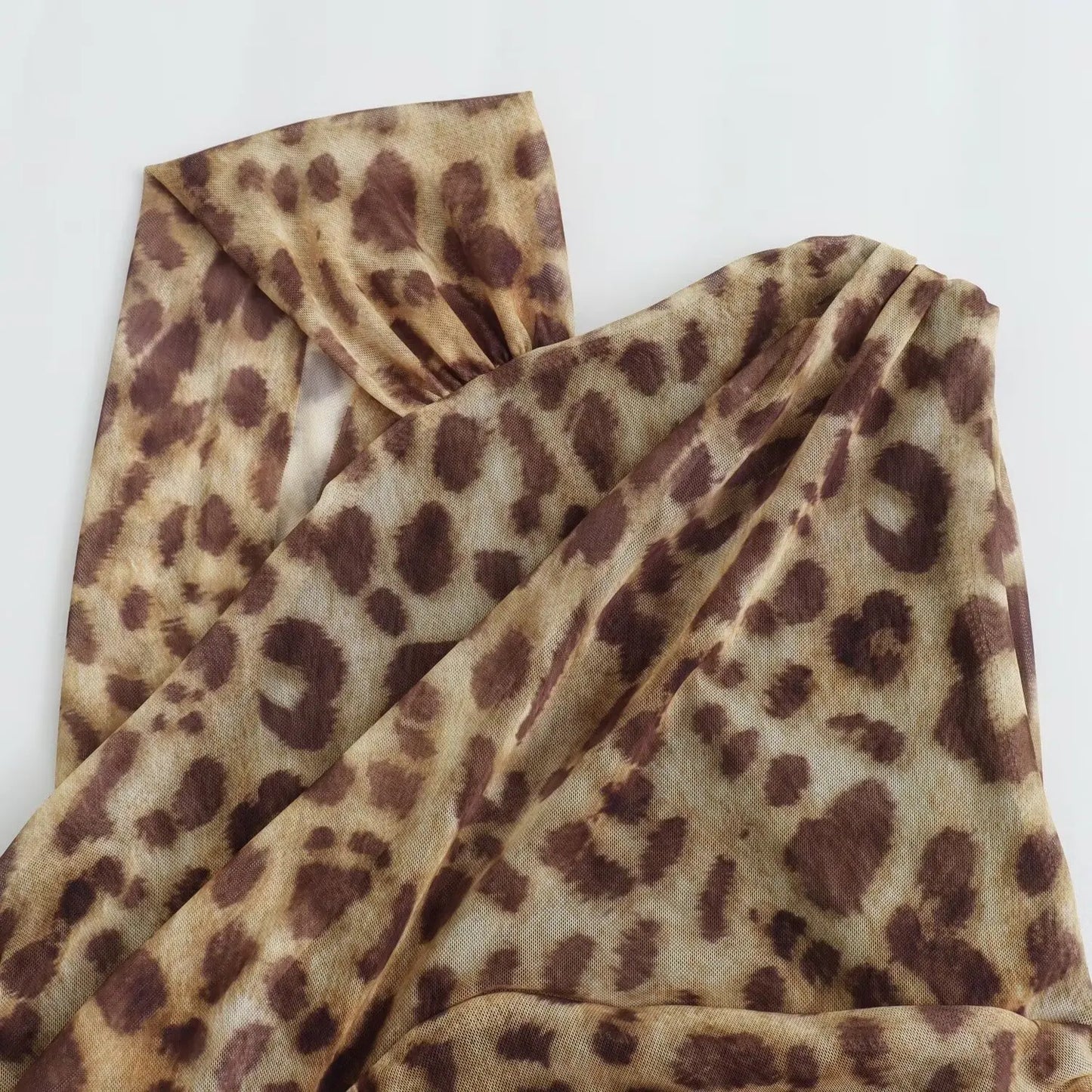 Mesh Leopard Print Bodysuit.