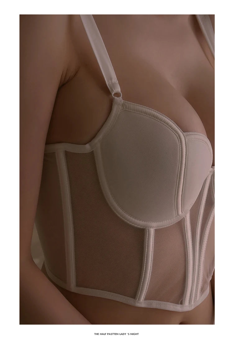 CINOON Sexy Lace Bra for Women Rubber Bone Vest Underwear Push Up Female Wedding Bralette French Corset Bras Comfort Lingerie