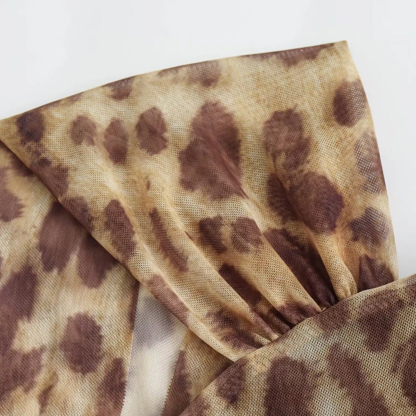 Mesh Leopard Print Bodysuit.