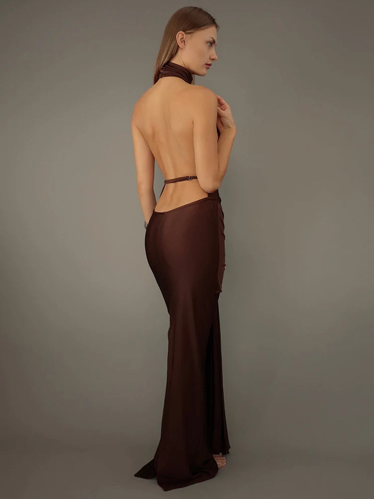 Backless Bodycon Maxi Dress.